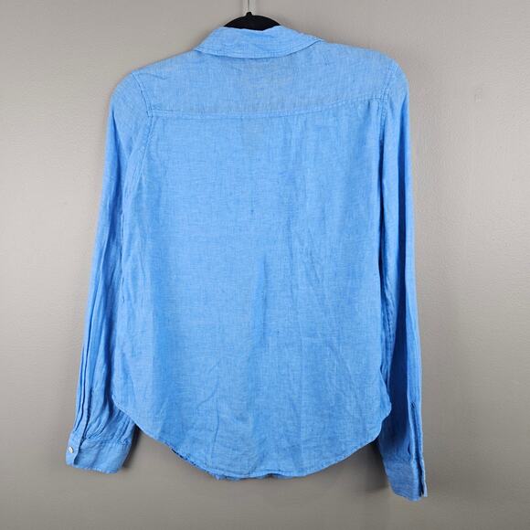 Lilly Pulitzer Linen Preppy Sea View Button Down Top Size XS - Picture 2 of 7